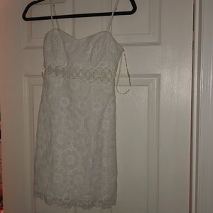 Lilly Pulitzer white lace flower minidress